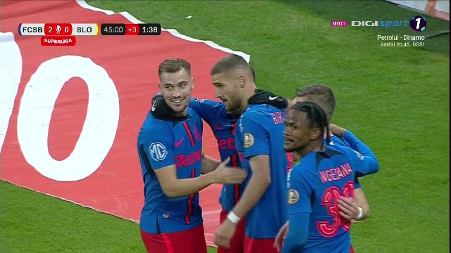 Daniel Bîrligea a marcat un gol spectaculos în meciul FCSB – Unirea Slobozia!
