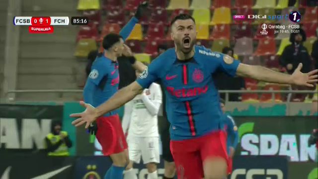 Euforia triumfătoare! Crețu a marcat la „păianjen” în meciul FCSB – Hermannstadt