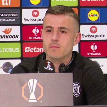 Dimitrios Pelkas, mijlocașul echipei PAOK, conferință de presă înainte de confruntarea cu FCSB: „Trebuie să fim complet pregătiți”