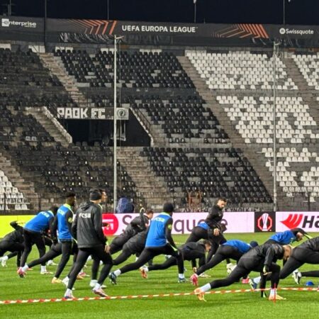 Grecii, atenți la FCSB în timpul antrenamentului de la Salonic: ce au observat