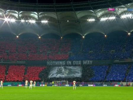 Coregrafie impresionantă și un mesaj emoționant din partea suporterilor înainte de FCSB – Lyon