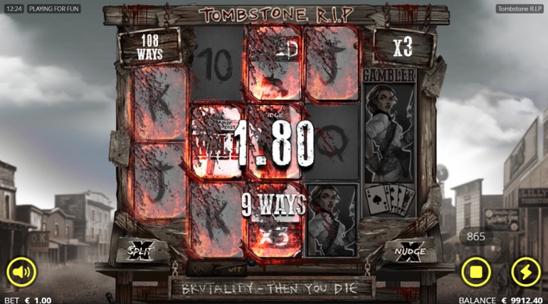 Tombstone R.I.P. slot & xNudge symbol win