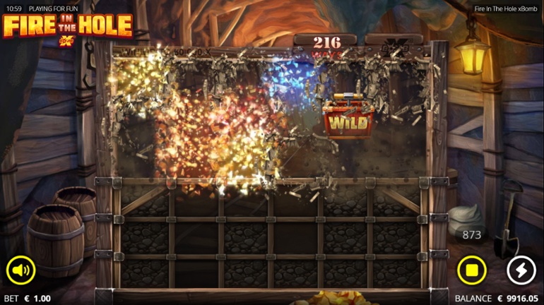 Fire In The Hole slot & Wild Mining feature