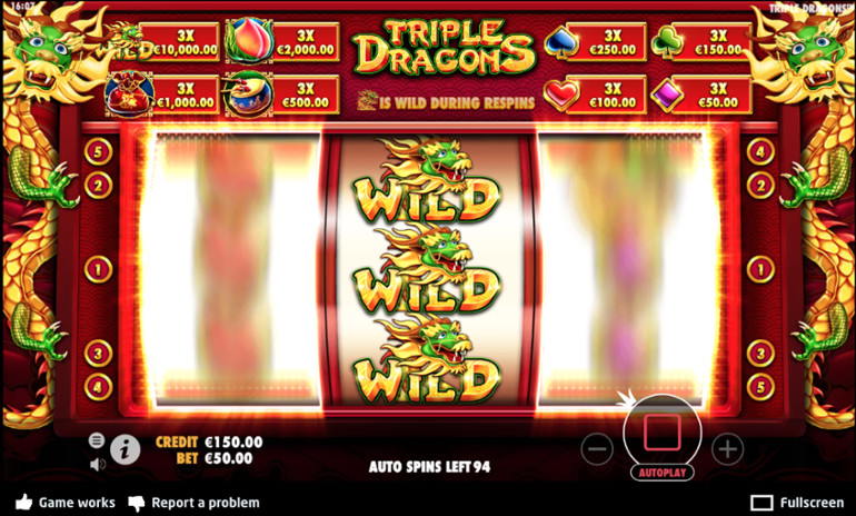 Triple Dragons respin feature
