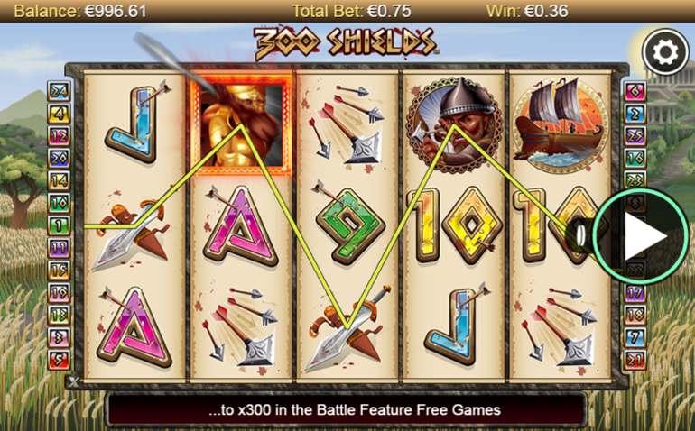 300 Shields slot câștig simplu
