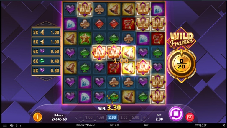Funcția Wild Card în slotul Wild Frames