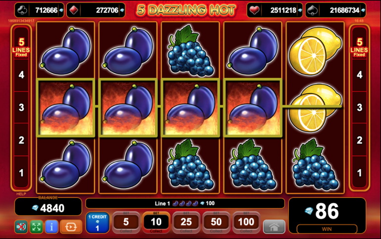 5 Dazzling Hot win