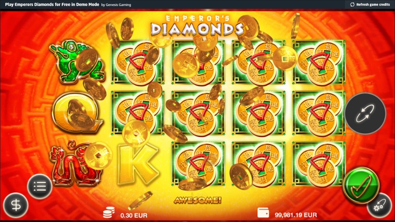 Emperor's Diamonds câștig mare cu aproape toate Wilds