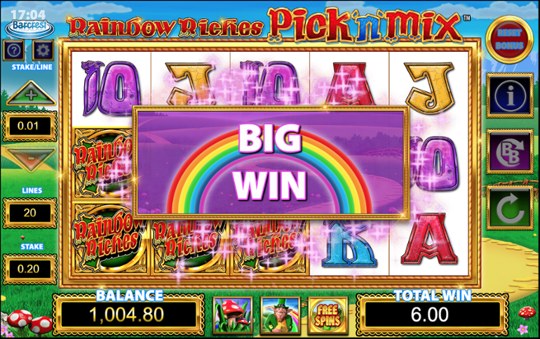 Câștig mare în Rainbow Riches Pick'n'Mix