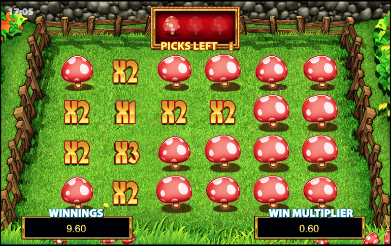 Rainbow Riches Pick'n'Mix joc bonus Toadstool