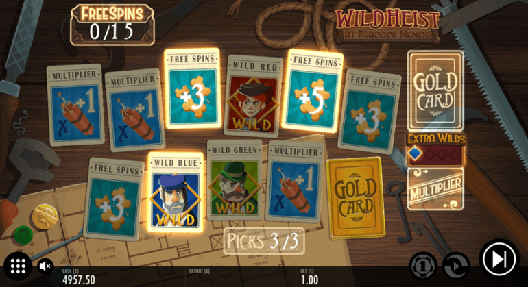 Wild Heist at Peacock Manor picking game
