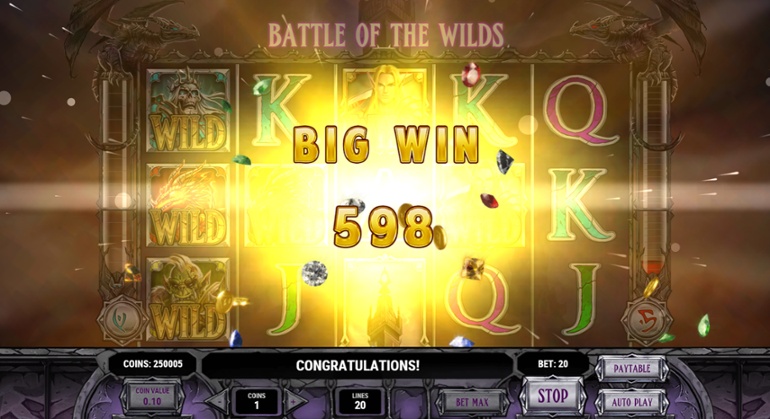 Tower Quest blue scatter bonus game win