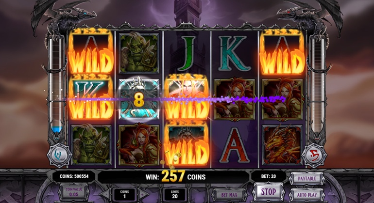 Tower Quest red scatter bonus game win