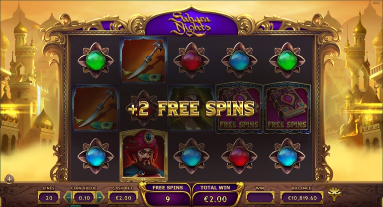 Sahara Nights slot with Extra spins feature