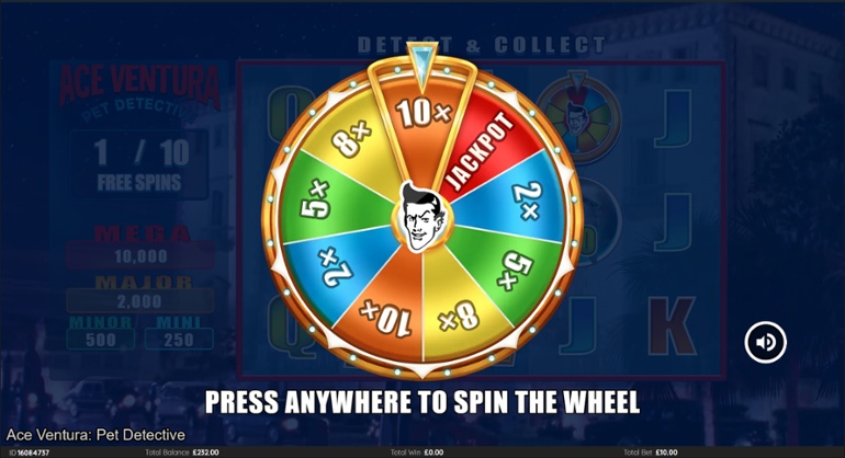 Slot Ace Ventura Pet Detective - Roata Jackpot