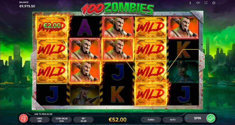 Simbol de câștig mare 100 Zombies