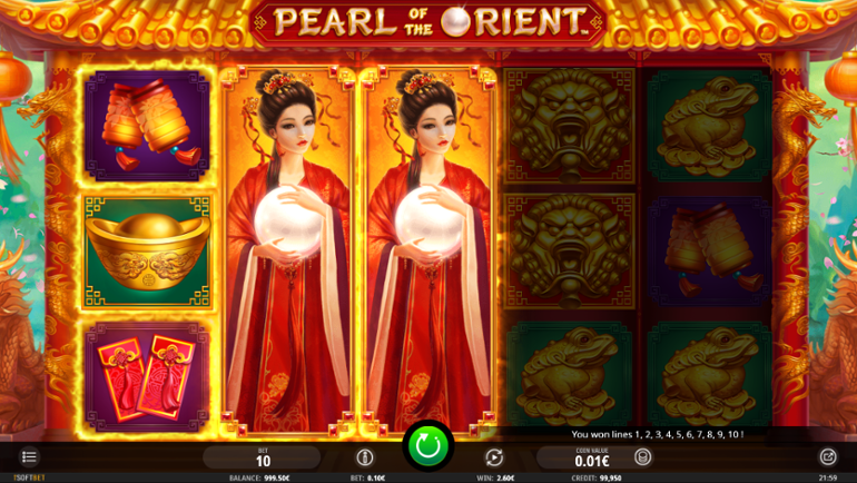 Pearl of the Orient win with 2 expanding Wilds