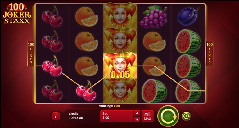 100 Joker Staxx win