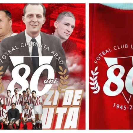 Zi festiva: UTA celebrează astăzi 80 de ani de existență! Mesajul lui Emeric Ienei și surpriza din minutul 19:45 al meciului