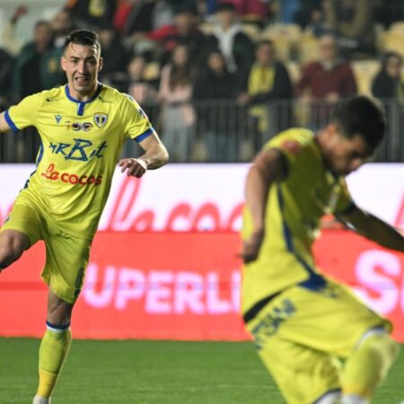 Reacția lui Alex Mateiu după ce a marcat primul gol în ultimii trei ani