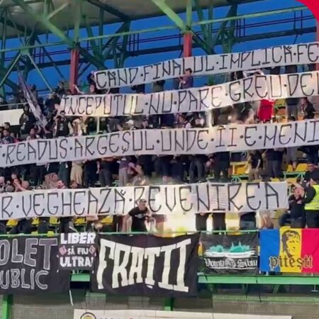Fanii sărbătoresc la Mioveni! FC Argeș revine în Superliga României, iar entuziasmul fanilor este imens.