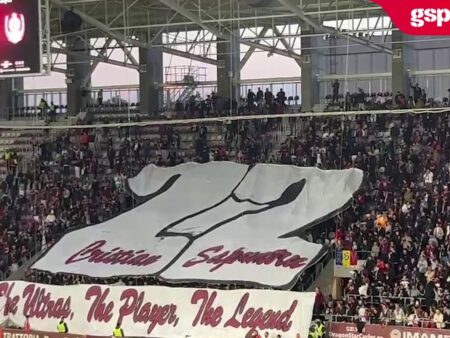 Coregrafia fanilor Rapidului la ultimul meci al lui Săpunaru în Giulești