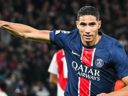 Achraf Hakimi sărbătorește calificarea în finala UEFA Champions League. Reacția impresionantă a marocanului.