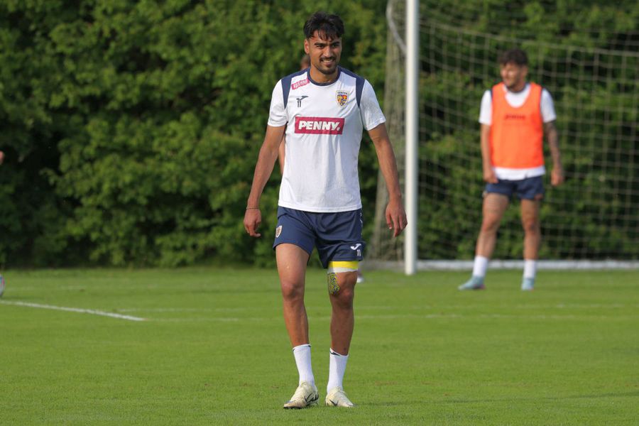 Ștefan Baiaram, în timpul antrenamentului de luni Lovitură grea: a părăsit cantonamentul României U21 și ratează Euro 2025!