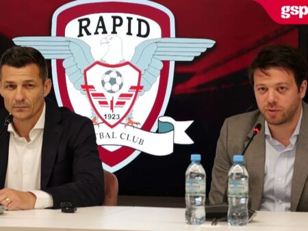 Constantin Gâlcă, prezentat oficial la Rapid: „Sunt fericit să fiu aici, vreau să avem un an excelent.” Angelescu: „A fost primul antrenor pe care l-am contactat, apreciem stilul său ofensiv.”