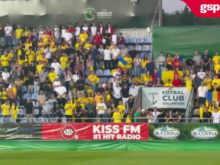 România U19 vs. Spania U19 » ”Deșteaptă-te, române!” răsună pe stadionul Anghel Iordănescu înainte de începerea meciului