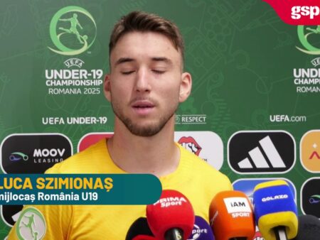 Luca Szimionaș, mijlocașul României U19, despre confruntarea cu Olanda din această seară: „Au avut mai multe ocazii, putem spune că au jucat mai bine.”