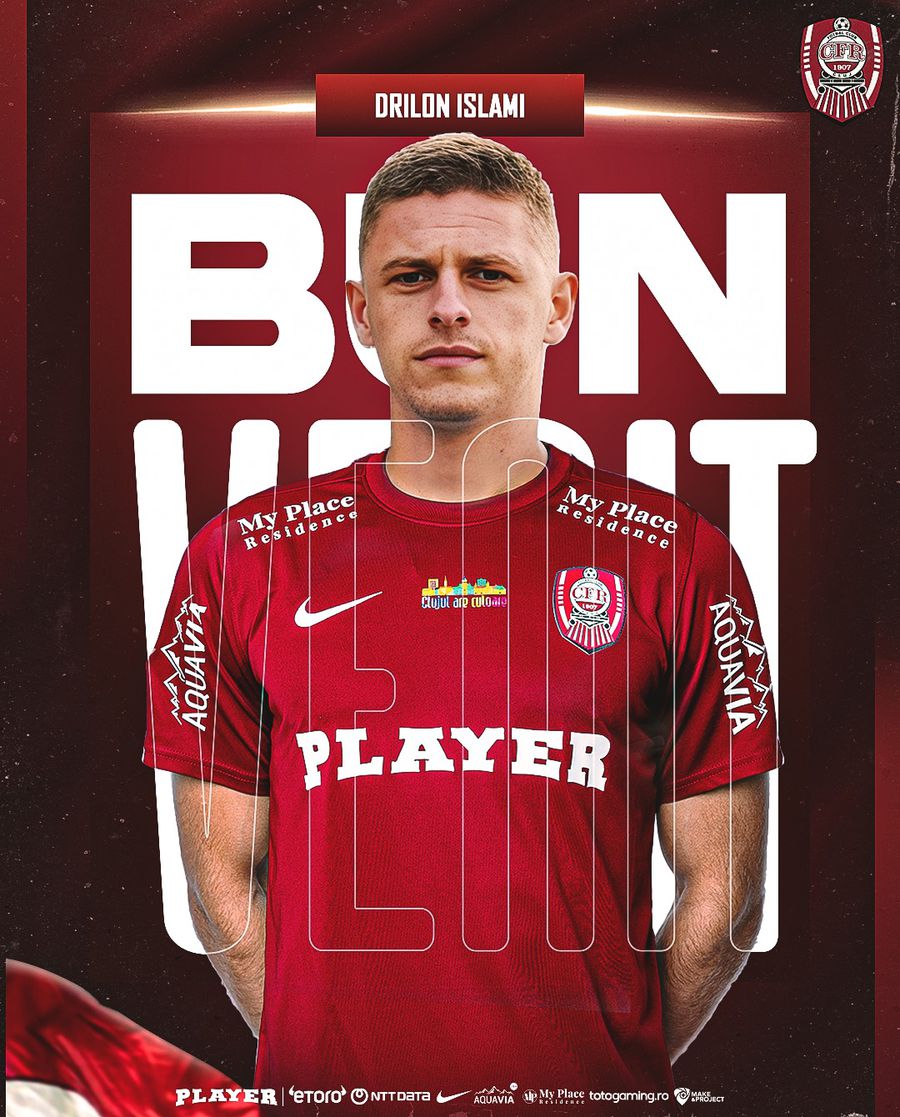 Drilon Islami, noul jucător al lui CFR Cluj CFR Cluj a perfectat al doilea transfer al verii