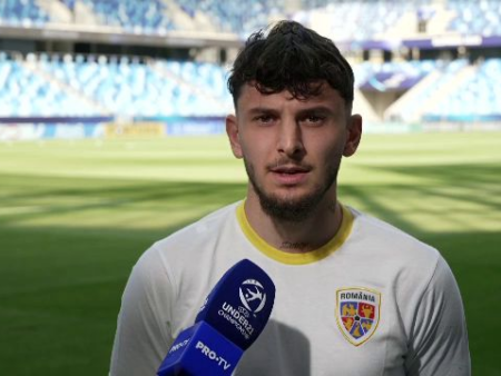 Reacția lui Ianis Stoica după penalty-ul ratat de Louis Munteanu în confruntarea cu Italia U21