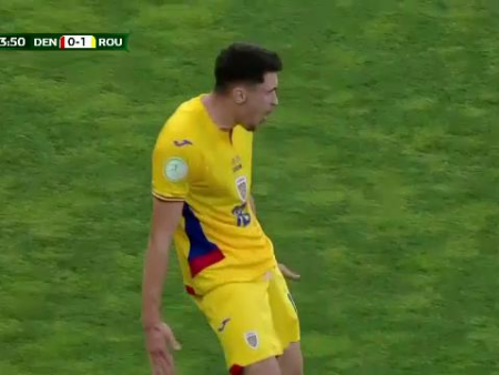 Reușită spectaculoasă la U19 în România – Danemarca! S-a bucurat ca Ronaldo după ce i-a ținut pe danezi în suspans.