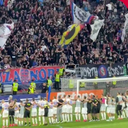 FCSB sărbătorește alături de suporteri câștigarea Supercupei României, după victoria 2-1 în fața CFR Cluj