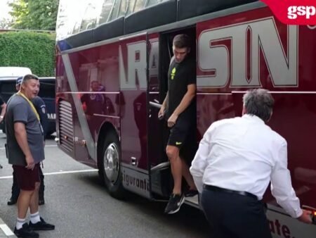Petrolul – FCSB. Autocarul echipei roș-albastre a sosit la stadionul „Ilie Oană”