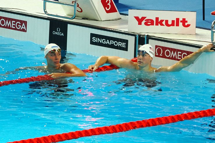 David Popovici, după seriile la 200 m liber în bazinul din Singapore