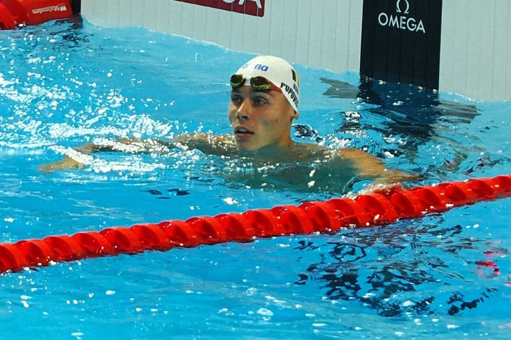 David Popovici, după seriile la 200 m liber în bazinul din Singapore