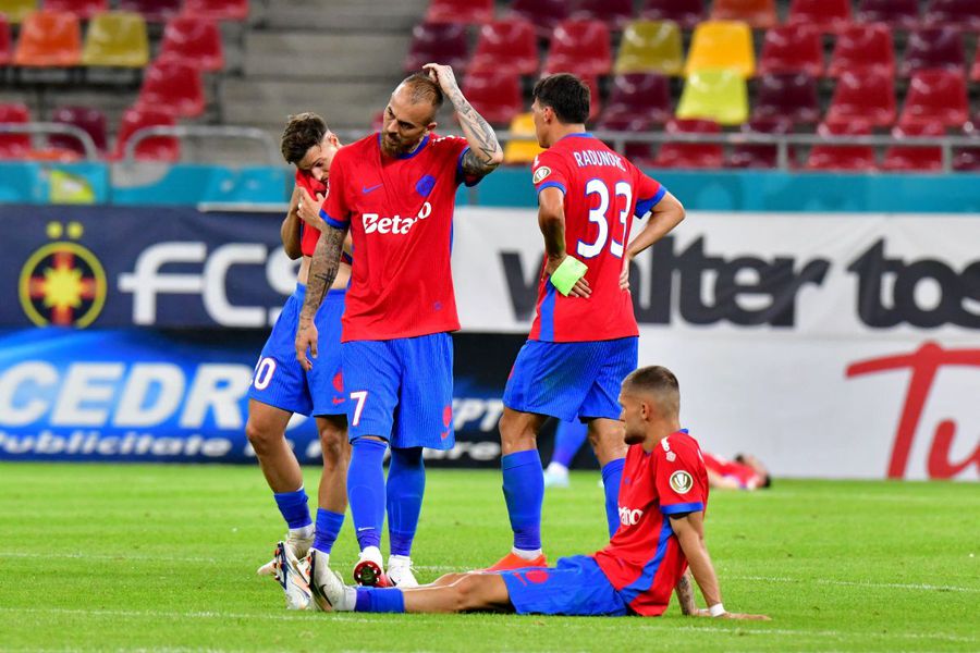 Jucătorii de la FCSB, la pământ după eliminarea cu Shkendija FCSB, o rușine nu tocmai surprinzătoare