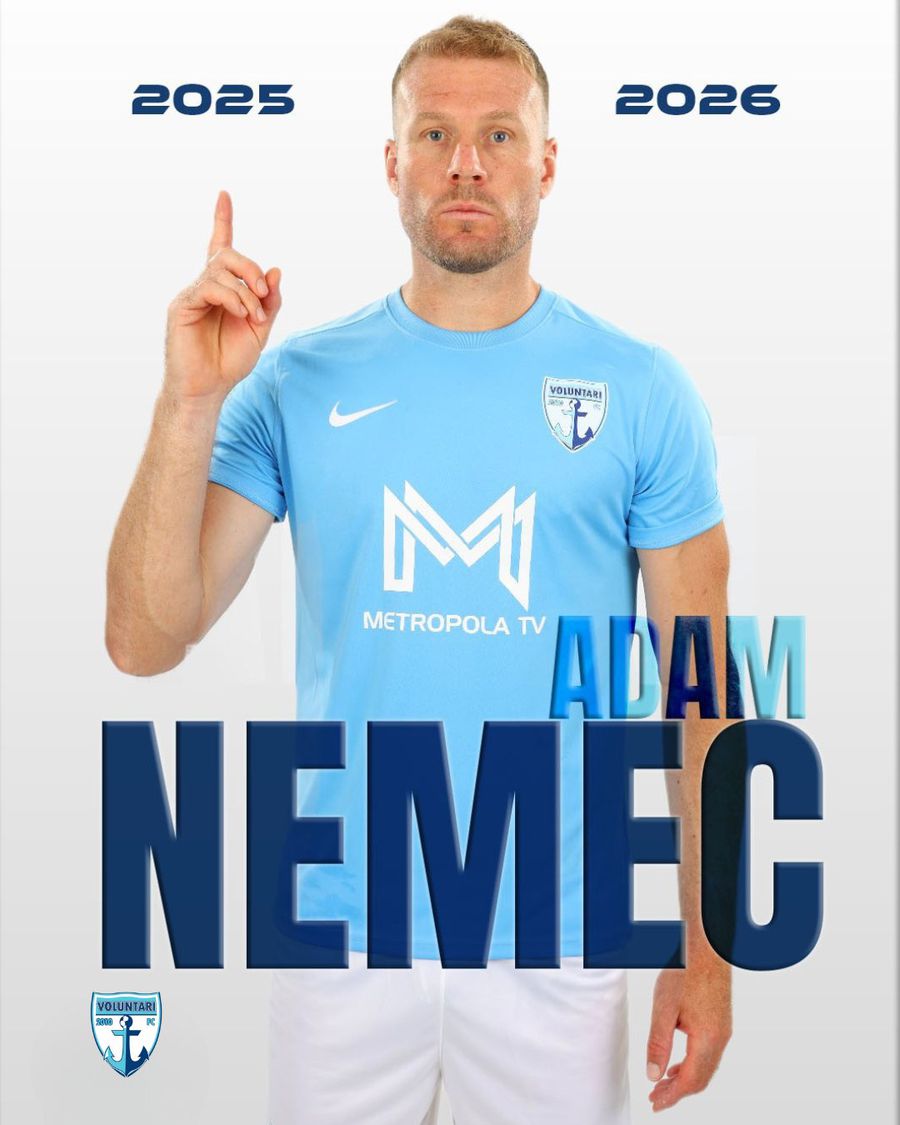 Adam Nemec a semnat prelungirea contractului cu FC Voluntari pentru încă un sezon. Adam Nemec nu se retrage!