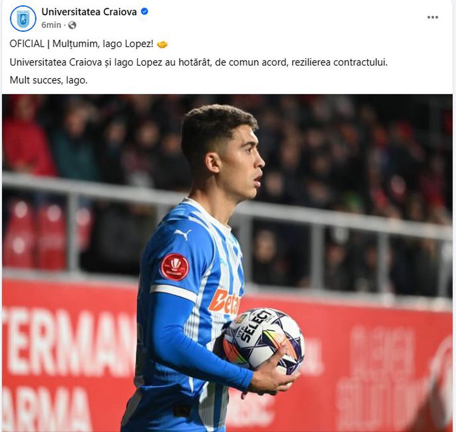 Încă o plecare de la Universitatea Craiova: „Mult succes!”