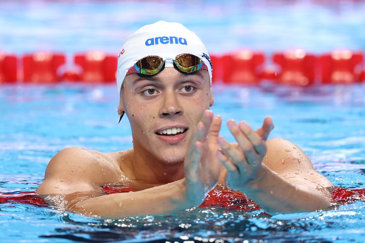 David Popovici, în semifinala probei de la 100 m liber.