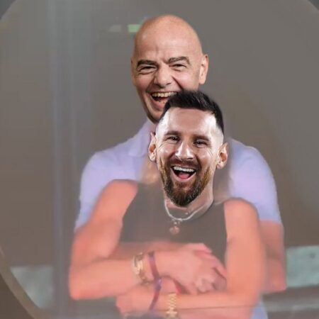 Leo Messi, în îmbrățișarea lui Infantino