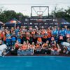 Radu Valahu și Titi Prosop, în roluri surprinzătoare pe terenul de baschet 3×3 la BCR Sport Arena Streetball Ploiești. Trei zile de sport după o furtună devastatoare.