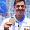 Reacția lui Constantin Popovici după câștigarea medaliei de bronz la Campionatul Mondial de High Diving din Singapore
