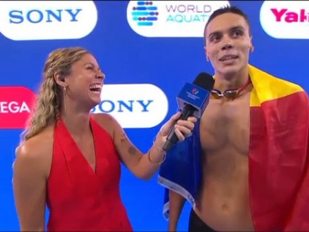 David Popovici, prima reacție după câștigarea medaliei de aur la 100 m liber la Campionatul Mondial din Singapore
