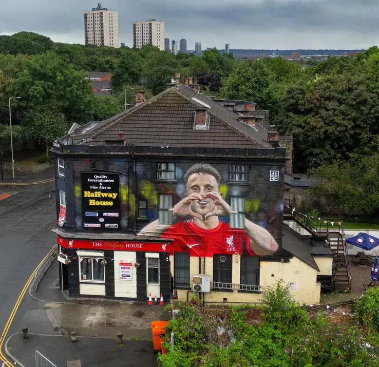 Mural Diogo Jota în Liverpool