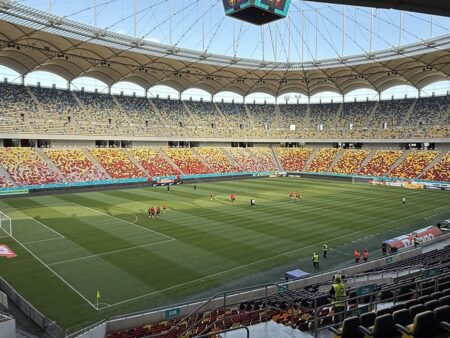 Shkendija joacă pe un teren impecabil! Imagini de la Arena Națională, înaintea meciului decisiv de calificare.