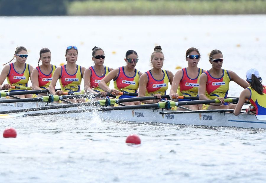 Barca României de 8 plus 1 rame, medaliată cu bronz la CM de juniori 2025 România a încheiat cu o medalie de aur și una de bronz Campionatele Mondiale de canotaj juniori din Lituania