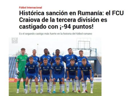 Mititelu și FCU Craiova, în atenția cotidianului MARCA! Spaniolii, șocați de situația din Bănie: „O sancțiune fără precedent”